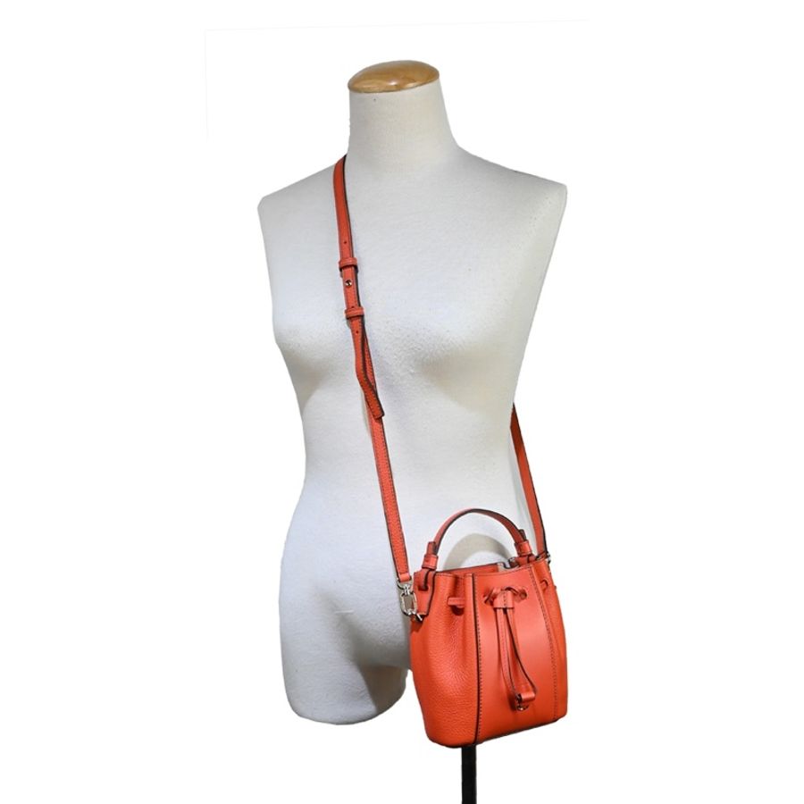 全新還未使用過 Furla橘紅色水桶包mini 不廢的小廢包-1