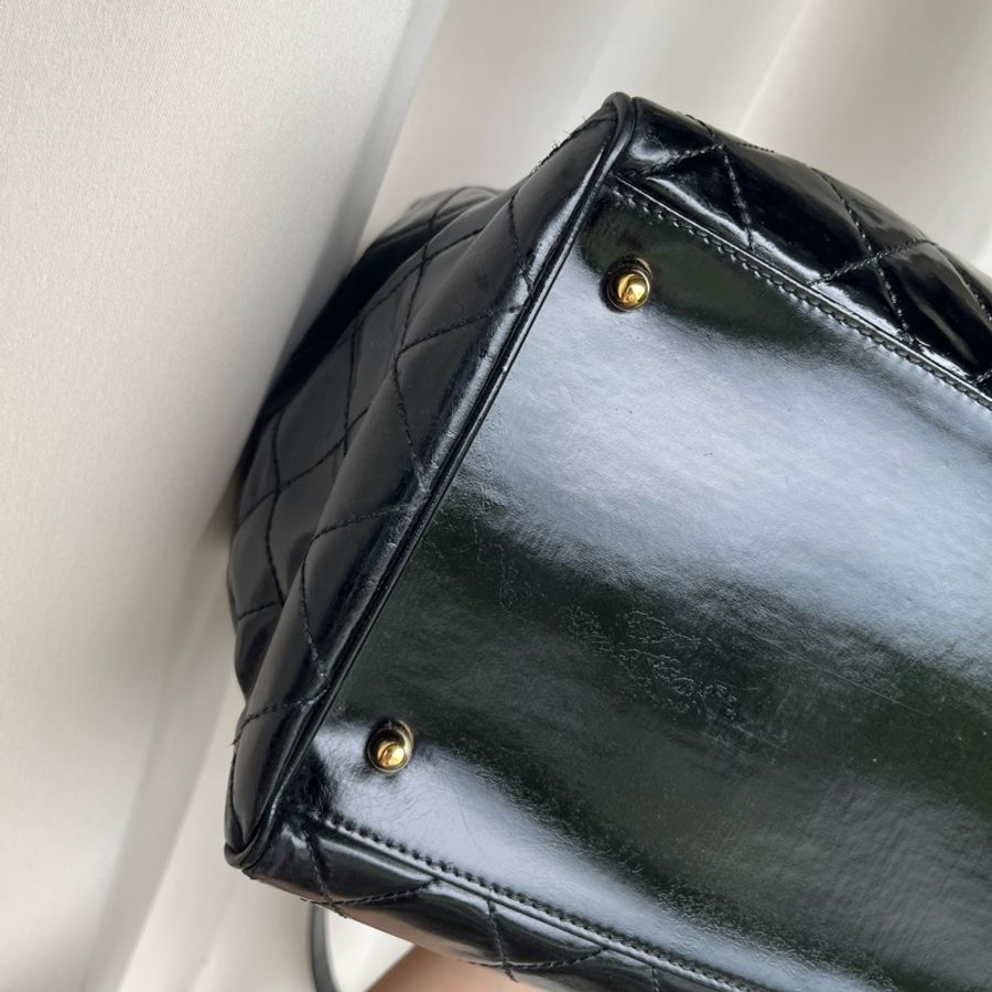 (朴敘俊、GD權志龍同款)Chanel 香奈兒 機場包 飛機包 大包 黑金配色 氣場十足 肩背包 單肩包-17