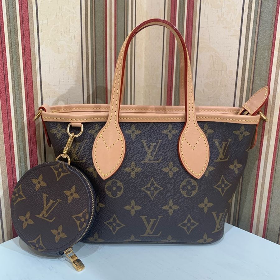 Louis VUITTON Neverfull BB24 配子袋配寬肩帶-5