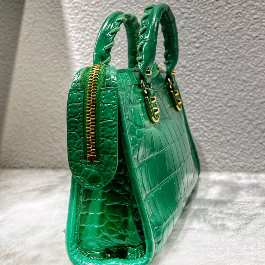 ► Balenciaga 巴黎世家 綠鱷魚紋機車包-2