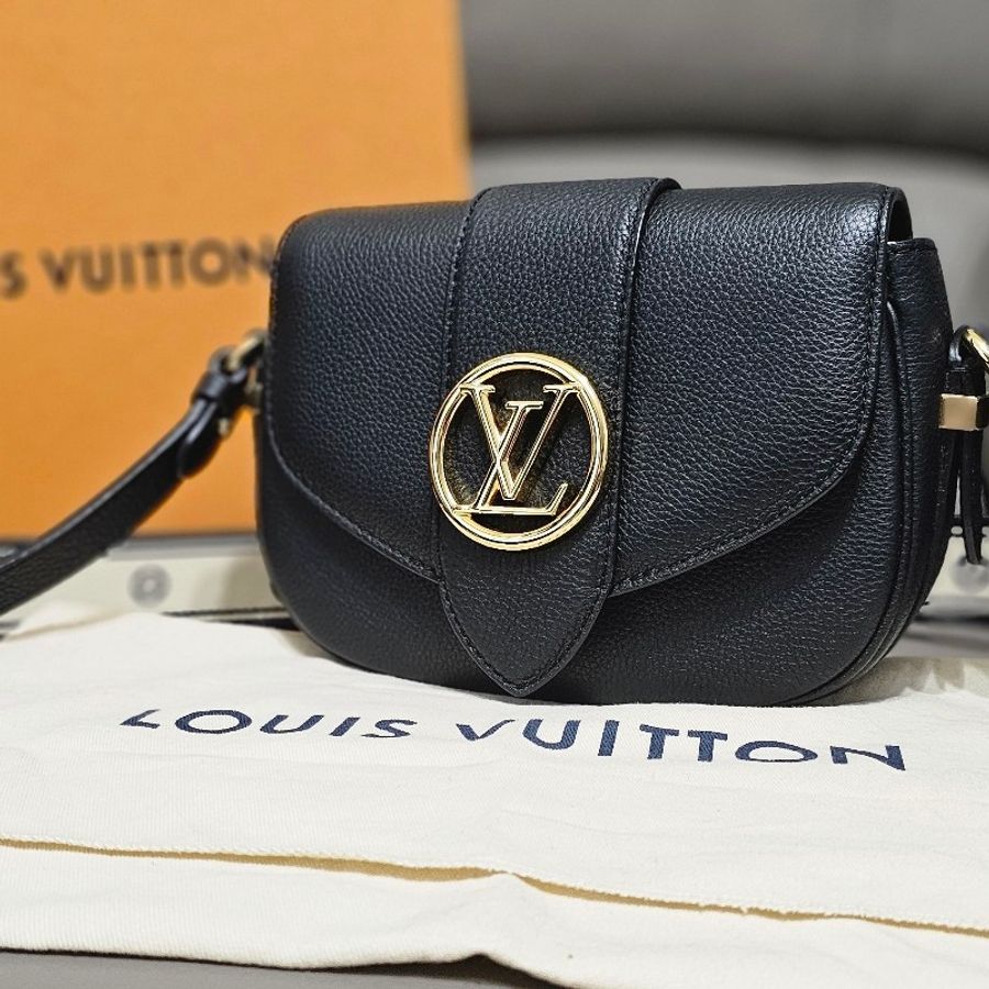 ♤ LOUIS VUITTON♤ LV  Pont 9 Soft PM黑金（晶片款）-0