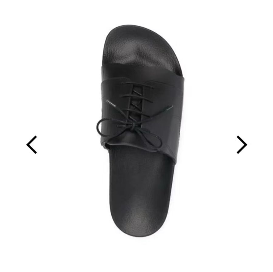 Maison margiela MM6 馬吉拉 23SS黑色繫帶鞋帶橡膠拖鞋涼鞋-1