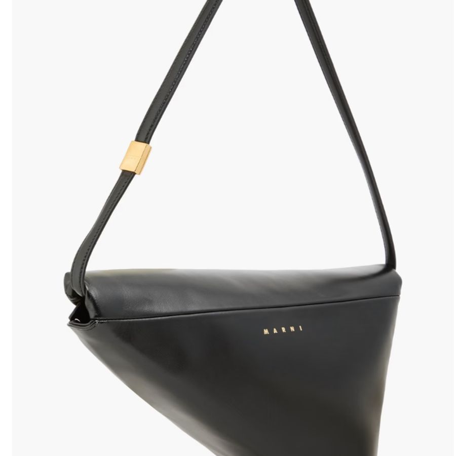 商品在台灣 全新含吊牌 MARNI 法國巴黎購回 MARNI Prisma 黑色 牛皮 手提&側背 法式 三角包-12