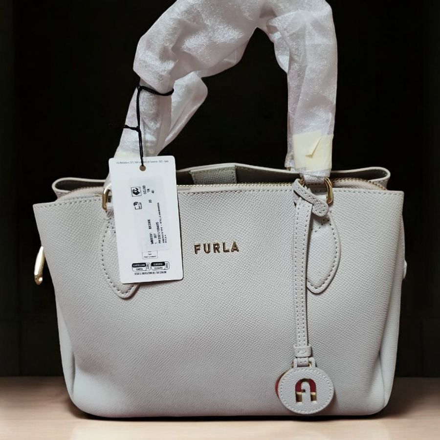 全新FURLA 三層手提斜背兩用包 (象牙白）-4