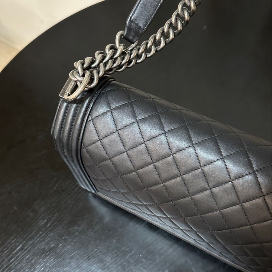 Chanel Leboy 28黑銀小菱格🖤9新🔥黃金尺寸🔥男女通用-14
