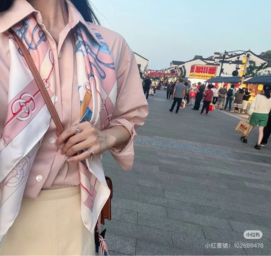 愛馬仕 Hermes 2022年新款絲巾 軍刀進行曲 粉色/橙色/海軍-24