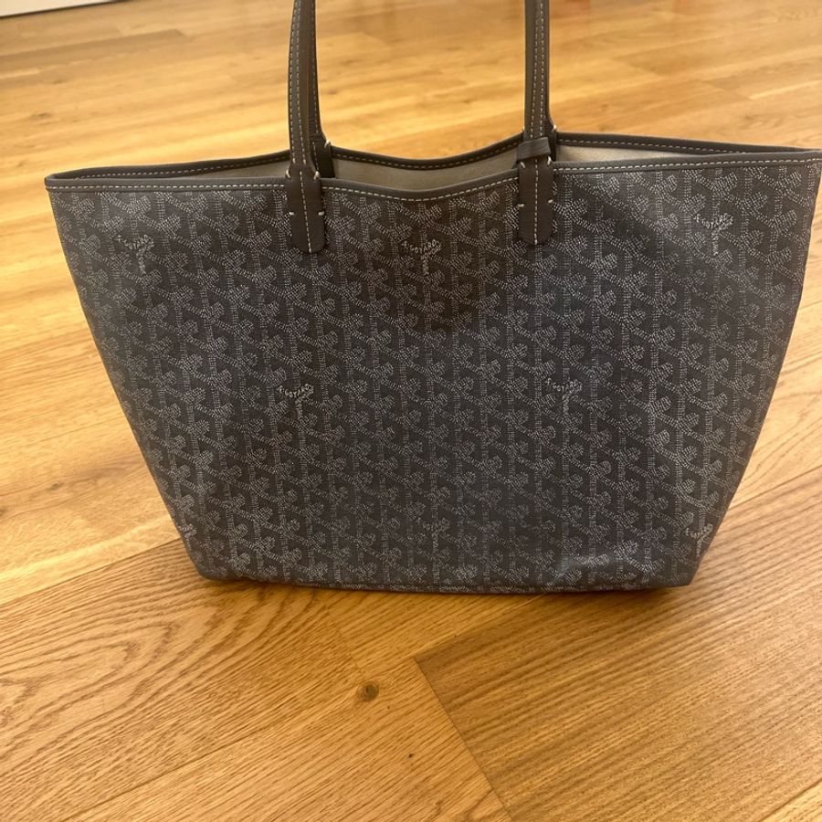 二手 法國購入GOYARD 戈雅 int louis PM 灰色中款 手提包 肩背包 購物袋 托特包 tote-6