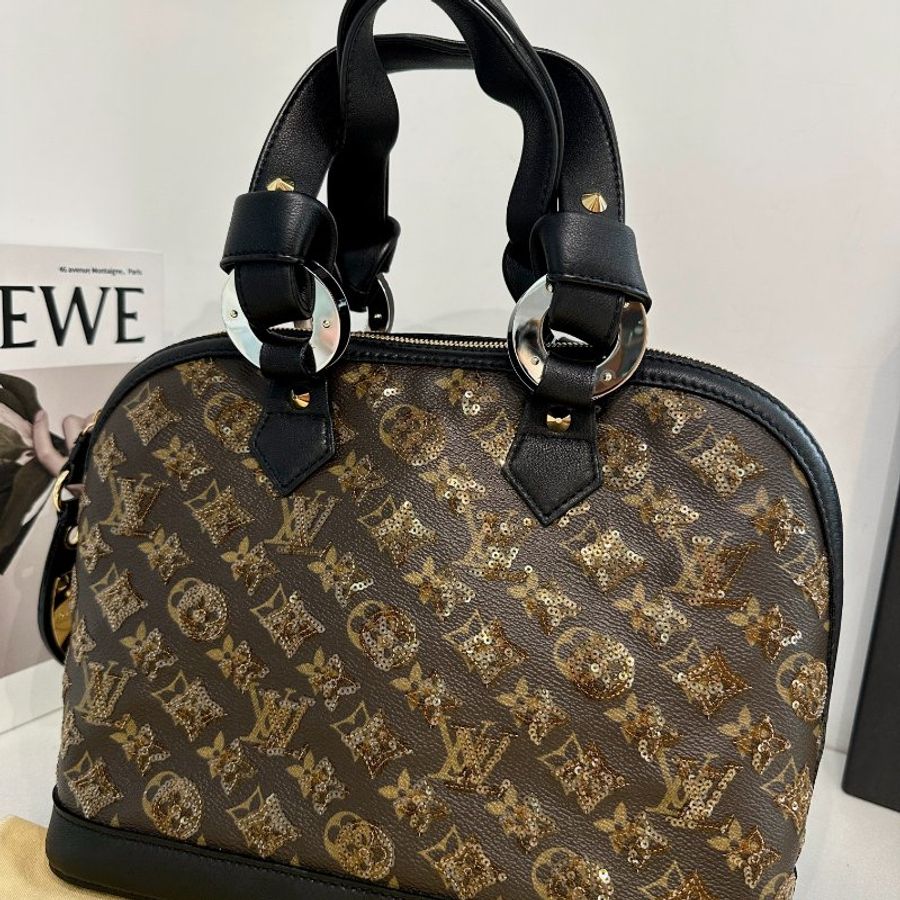 LOUIS VUITTON 路易威登 ALMA BB 金色亮片包 手提包 貝殼包 限量絕版款-1