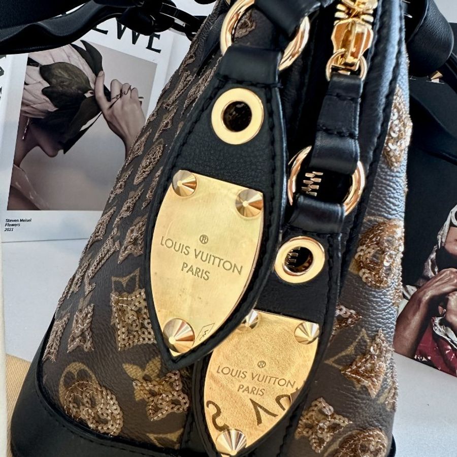 LOUIS VUITTON 路易威登 ALMA BB 金色亮片包 手提包 貝殼包 限量絕版款-7