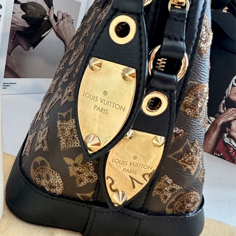 LOUIS VUITTON 路易威登 ALMA BB 金色亮片包 手提包 貝殼包 限量絕版款-8