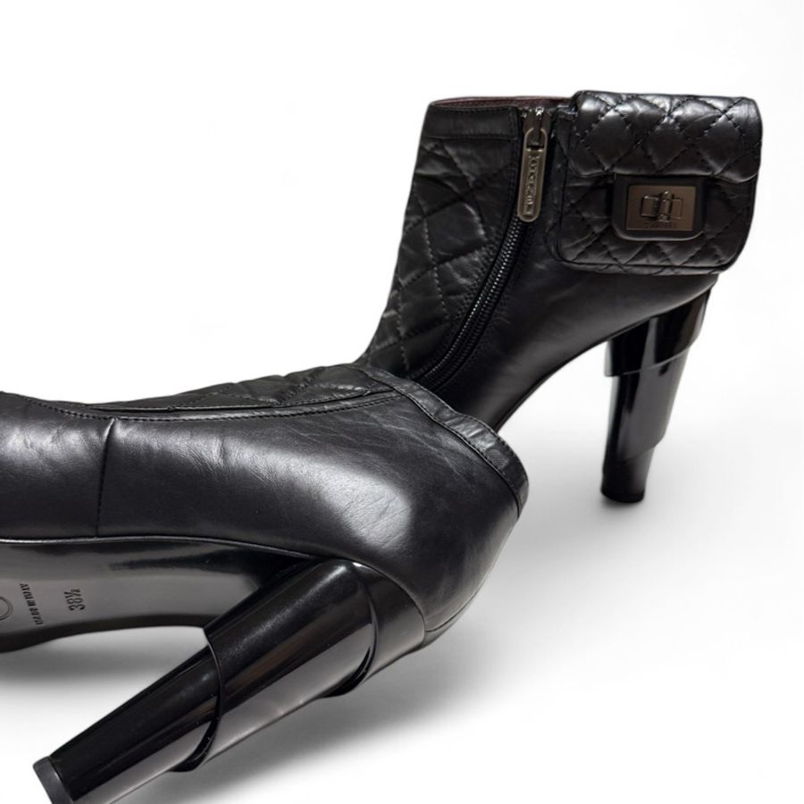 🍒CHANEL Vintage小羊皮經典踝靴 size:38.5/ 2F241003-1-7