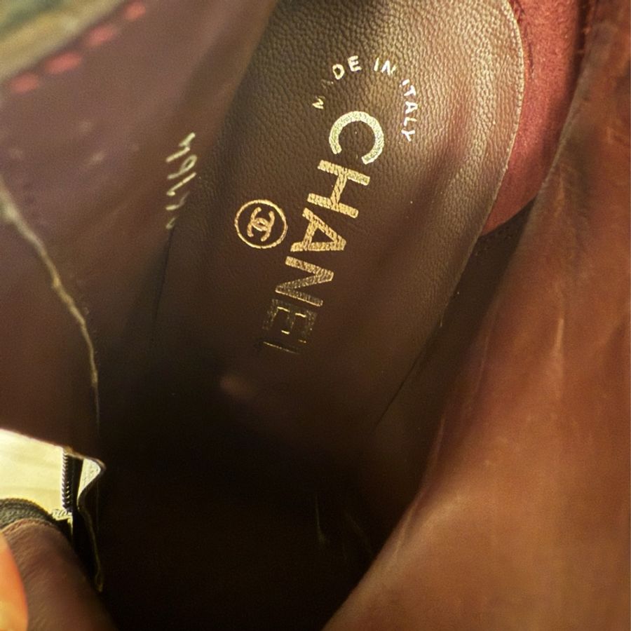 🍒CHANEL Vintage小羊皮經典踝靴 size:38.5/ 2F241003-1-12