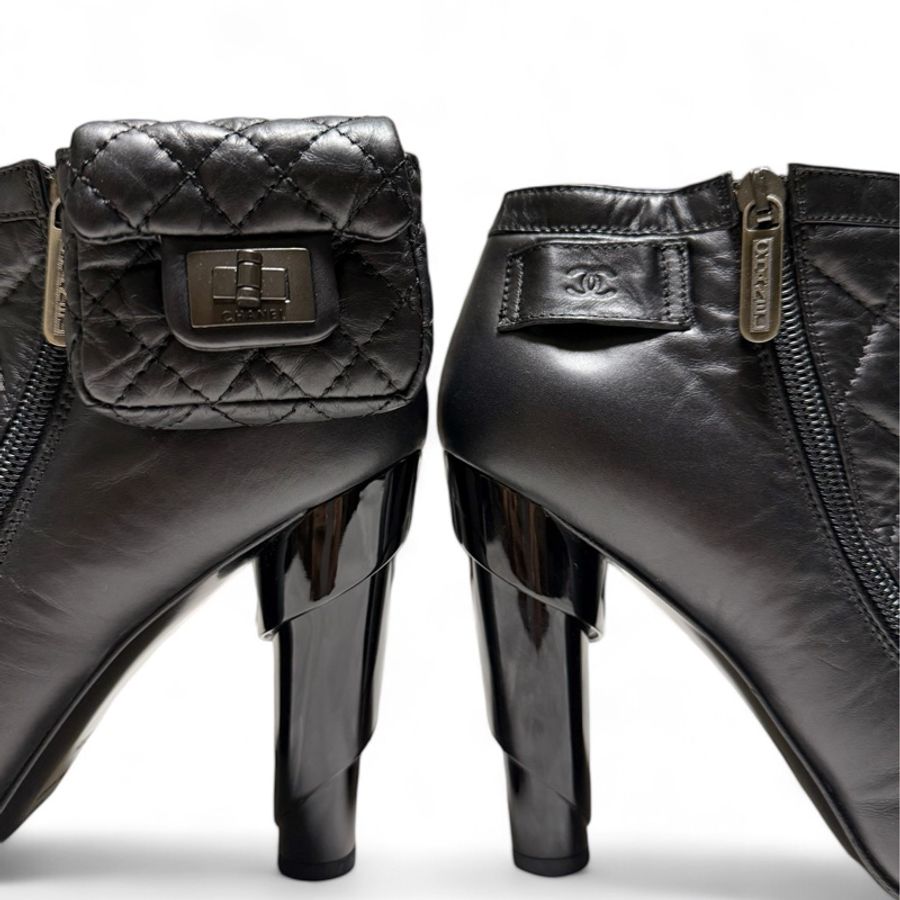 🍒CHANEL Vintage小羊皮經典踝靴 size:38.5/ 2F241003-1-16
