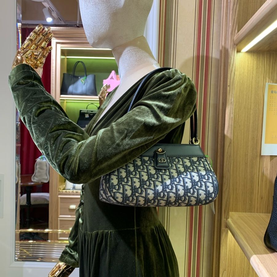 Dior key 老花腋下包 雙面可用-4