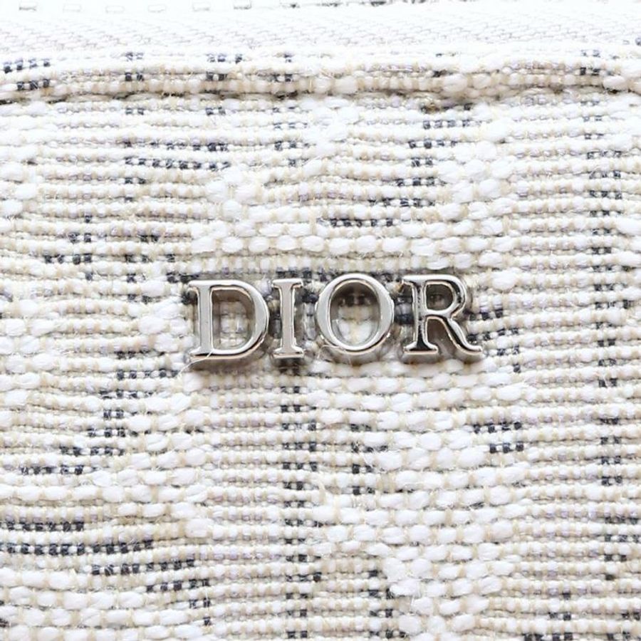 DIOR(迪奧) oblique 經典刺繡滿印老花相機包 白色 帆布 2019-5