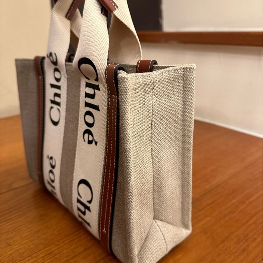 CHLOE 深咖邊WOODY手提兩用包(小)-1