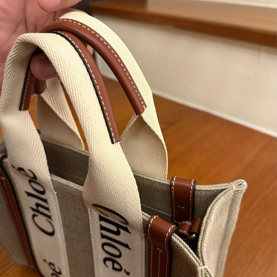 CHLOE 深咖邊WOODY手提兩用包(小)-4