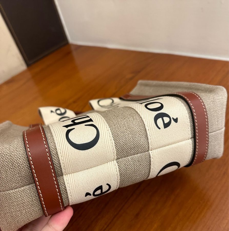 CHLOE 深咖邊WOODY手提兩用包(小)-9