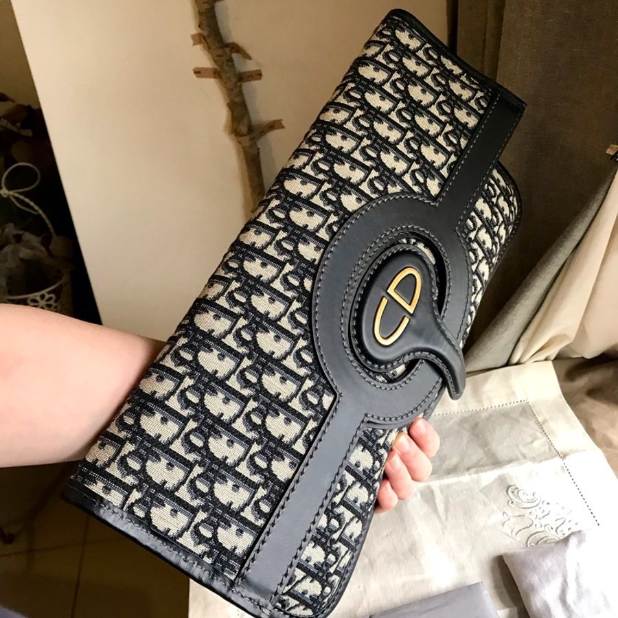 Dior 經典字紋老花刺繡緹花布🎞🉑️折疊二用包/31 bag相似包型/手提包/手拿包/宴會包/托特包Tote 🎞正品🎞近新 🎞平板iPad A4可入🎞-2