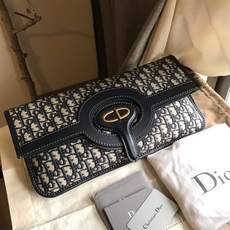 Dior 經典字紋老花刺繡緹花布🎞🉑️折疊二用包/31 bag相似包型/手提包/手拿包/宴會包/托特包Tote 🎞正品🎞近新 🎞平板iPad A4可入🎞-4