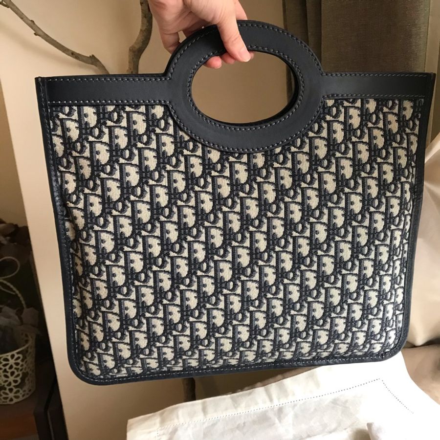 Dior 經典字紋老花刺繡緹花布🎞🉑️折疊二用包/31 bag相似包型/手提包/手拿包/宴會包/托特包Tote 🎞正品🎞近新 🎞平板iPad A4可入🎞-7
