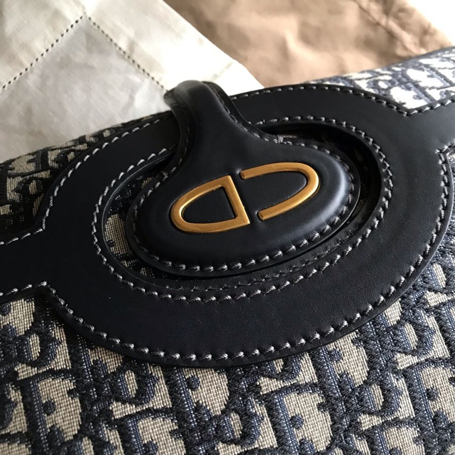 Dior 經典字紋老花刺繡緹花布🎞🉑️折疊二用包/31 bag相似包型/手提包/手拿包/宴會包/托特包Tote 🎞正品🎞近新 🎞平板iPad A4可入🎞-14