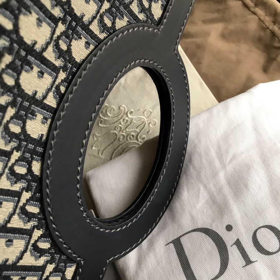 Dior 經典字紋老花刺繡緹花布🎞🉑️折疊二用包/31 bag相似包型/手提包/手拿包/宴會包/托特包Tote 🎞正品🎞近新 🎞平板iPad A4可入🎞-21