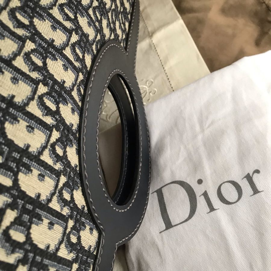 Dior 經典字紋老花刺繡緹花布🎞🉑️折疊二用包/31 bag相似包型/手提包/手拿包/宴會包/托特包Tote 🎞正品🎞近新 🎞平板iPad A4可入🎞-22