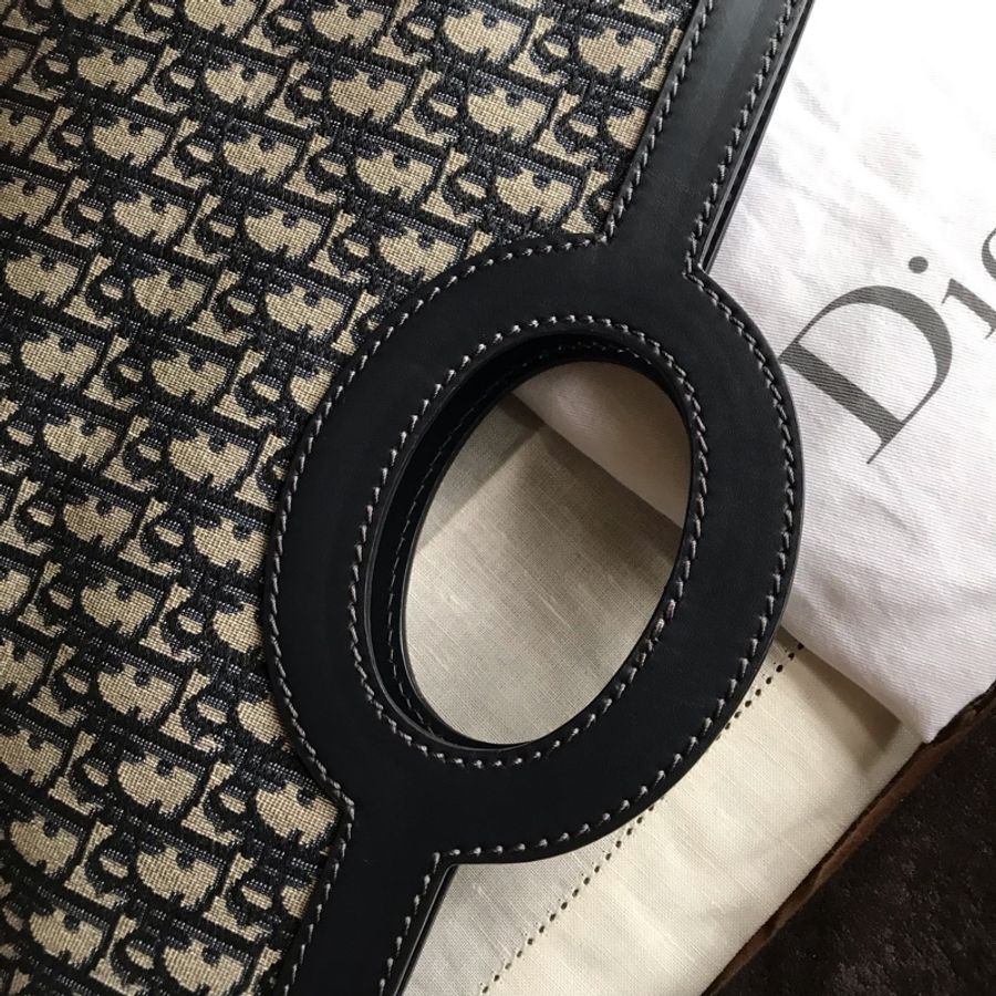 Dior 經典字紋老花刺繡緹花布🎞🉑️折疊二用包/31 bag相似包型/手提包/手拿包/宴會包/托特包Tote 🎞正品🎞近新 🎞平板iPad A4可入🎞-26
