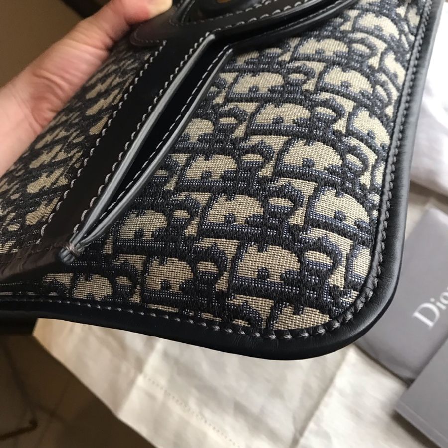 Dior 經典字紋老花刺繡緹花布🎞🉑️折疊二用包/31 bag相似包型/手提包/手拿包/宴會包/托特包Tote 🎞正品🎞近新 🎞平板iPad A4可入🎞-37