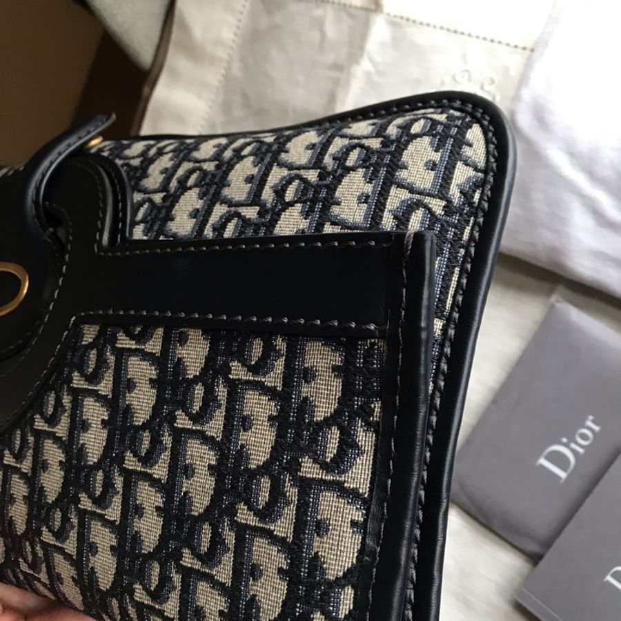 Dior 經典字紋老花刺繡緹花布🎞🉑️折疊二用包/31 bag相似包型/手提包/手拿包/宴會包/托特包Tote 🎞正品🎞近新 🎞平板iPad A4可入🎞-38