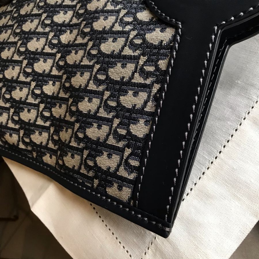 Dior 經典字紋老花刺繡緹花布🎞🉑️折疊二用包/31 bag相似包型/手提包/手拿包/宴會包/托特包Tote 🎞正品🎞近新 🎞平板iPad A4可入🎞-59