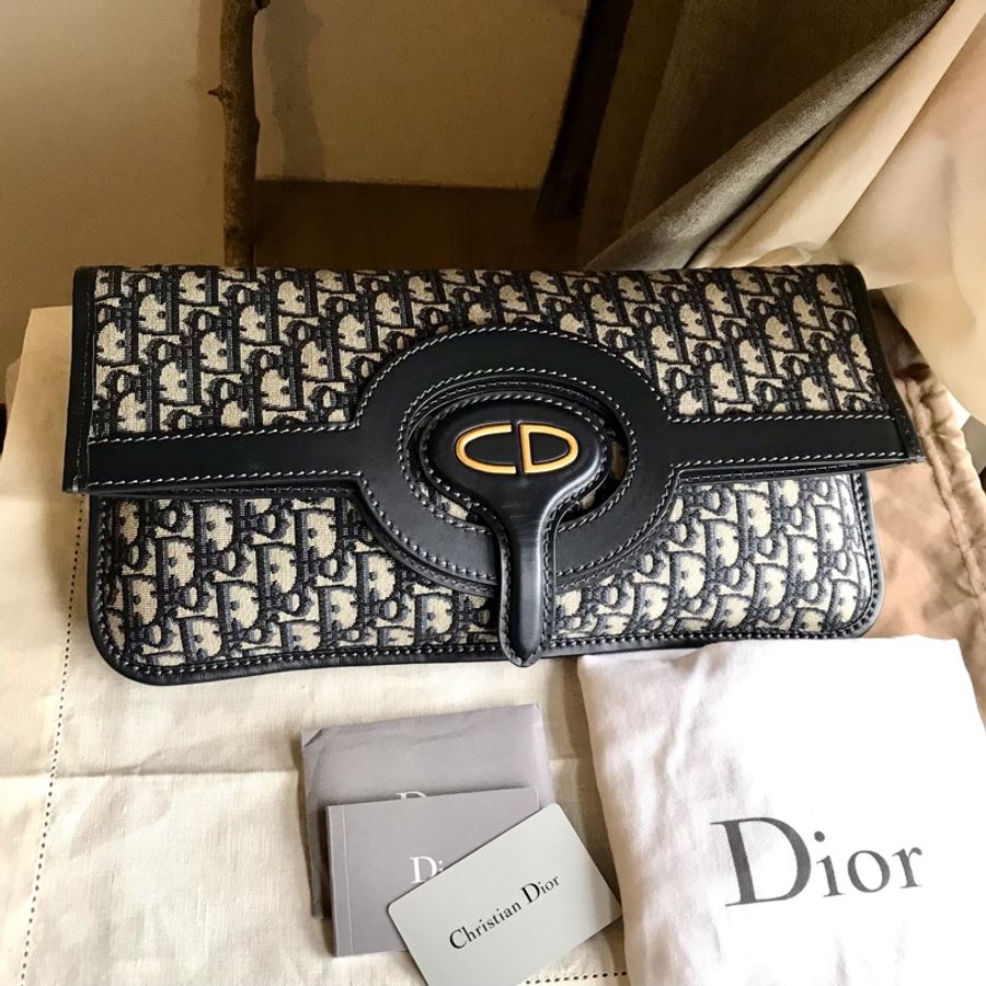 Dior 經典字紋老花刺繡緹花布🎞🉑️折疊二用包/31 bag相似包型/手提包/手拿包/宴會包/托特包Tote 🎞正品🎞近新 🎞平板iPad A4可入🎞-67