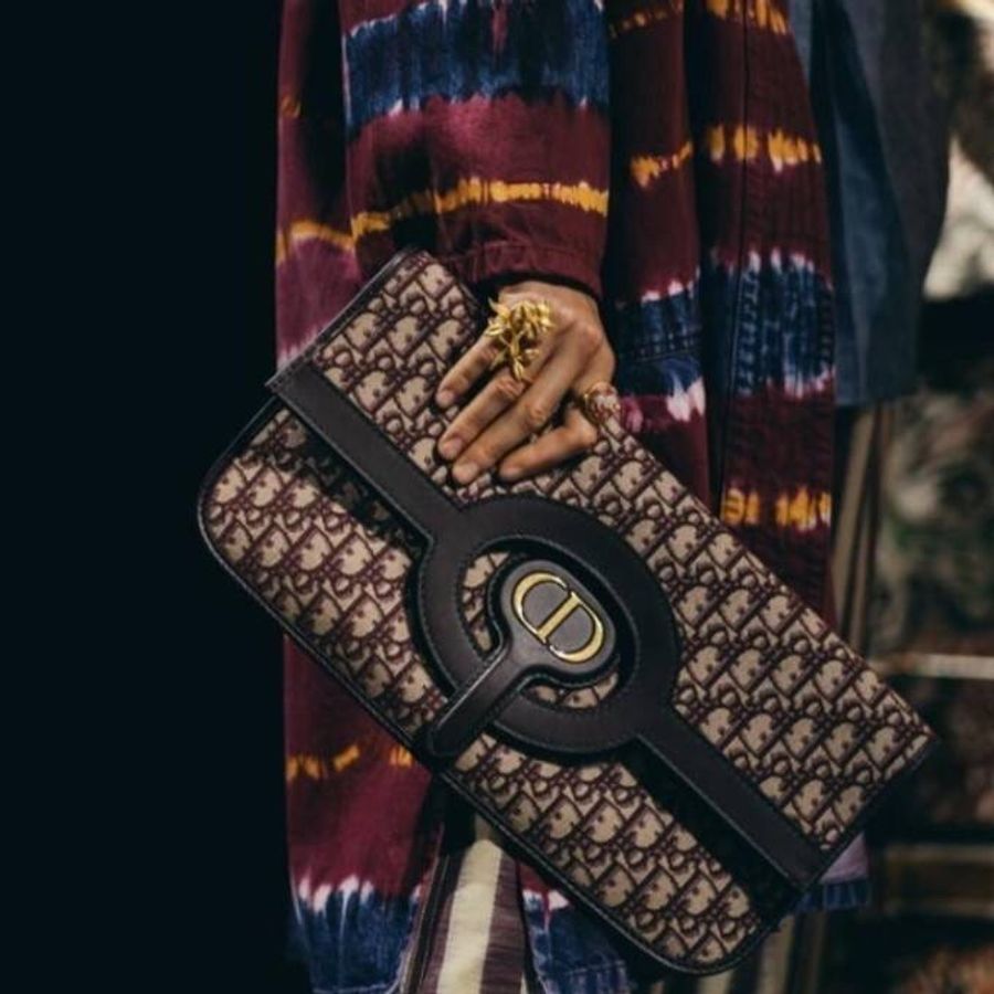 Dior 經典字紋老花刺繡緹花布🎞🉑️折疊二用包/31 bag相似包型/手提包/手拿包/宴會包/托特包Tote 🎞正品🎞近新 🎞平板iPad A4可入🎞-66