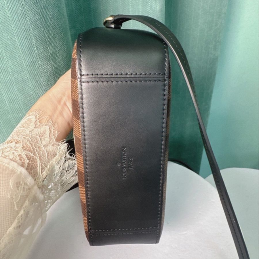LOUIS VUITTON Santa monica 帆布拼牛皮斜挎包-4