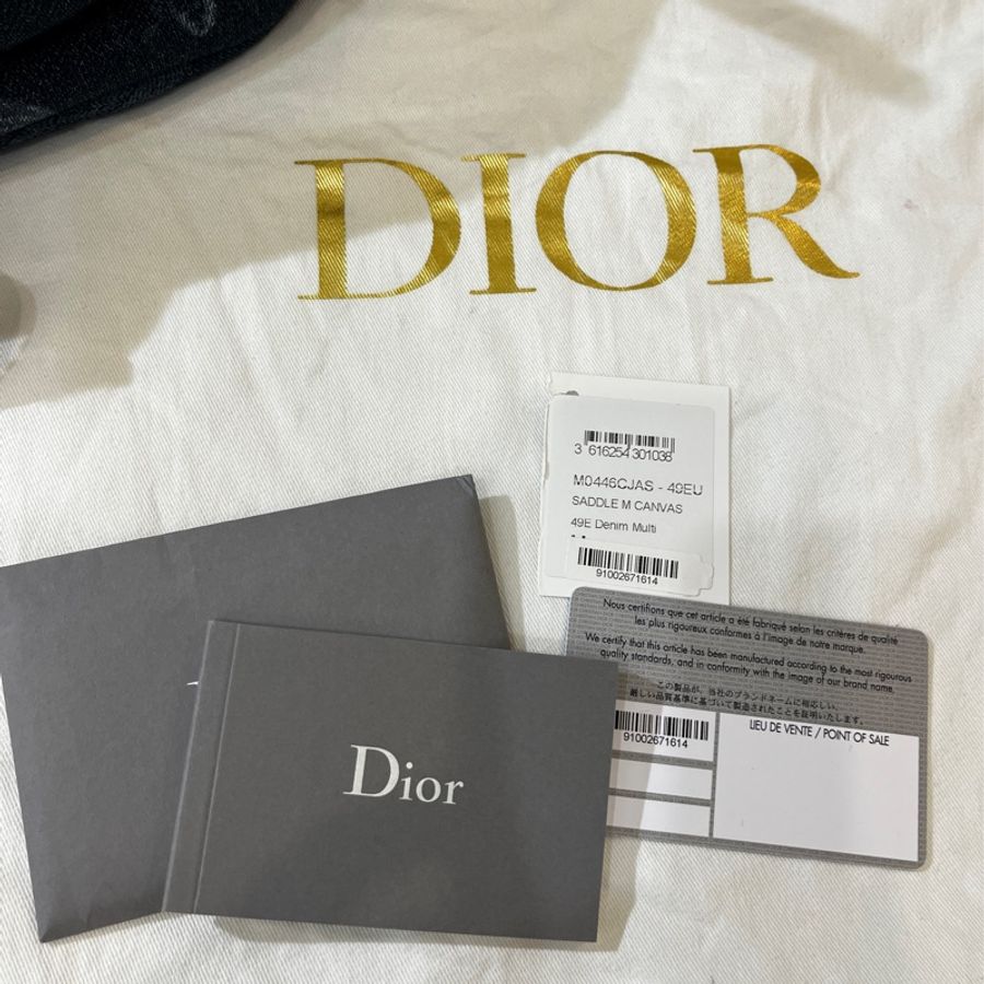 DIOR Saddle 深藍緹花帆布馬鞍包-11