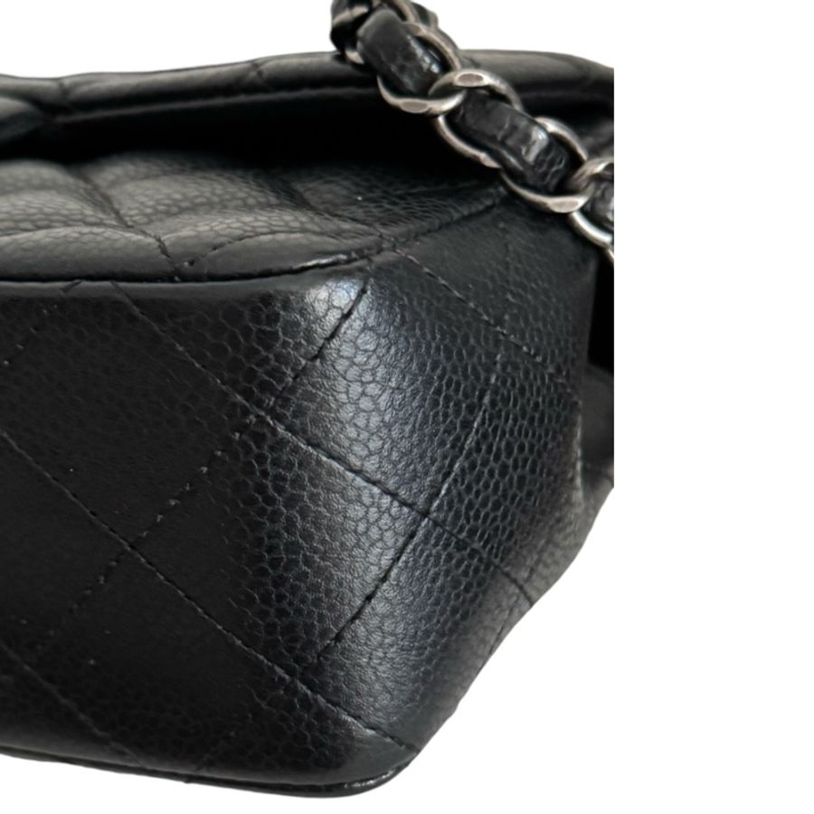 Chanel Caviar 20cm 大Mini 復古銀扣-4