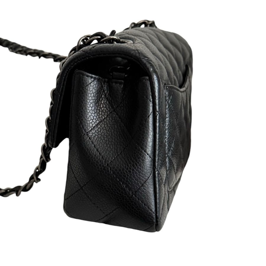 Chanel Caviar 20cm 大Mini 復古銀扣-5