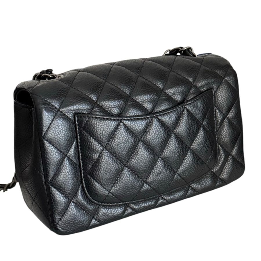 Chanel Caviar 20cm 大Mini 復古銀扣-7