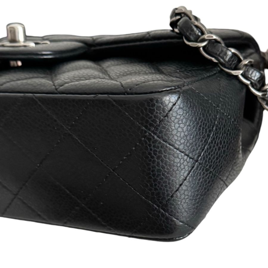 Chanel Caviar 20cm 大Mini 復古銀扣-8