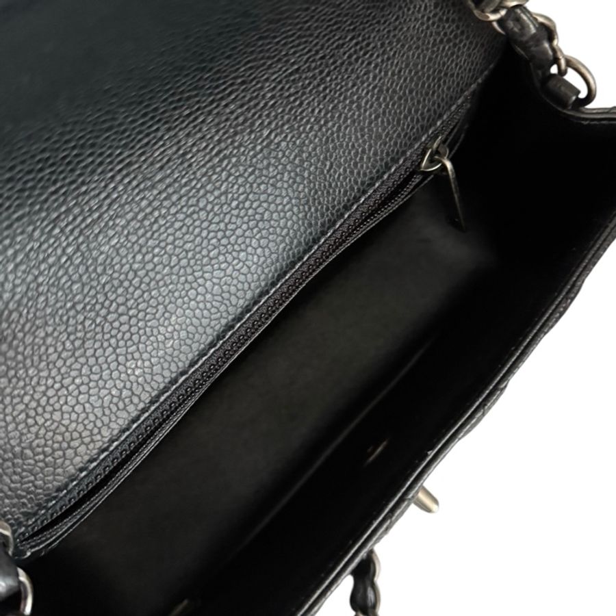 Chanel Caviar 20cm 大Mini 復古銀扣-9