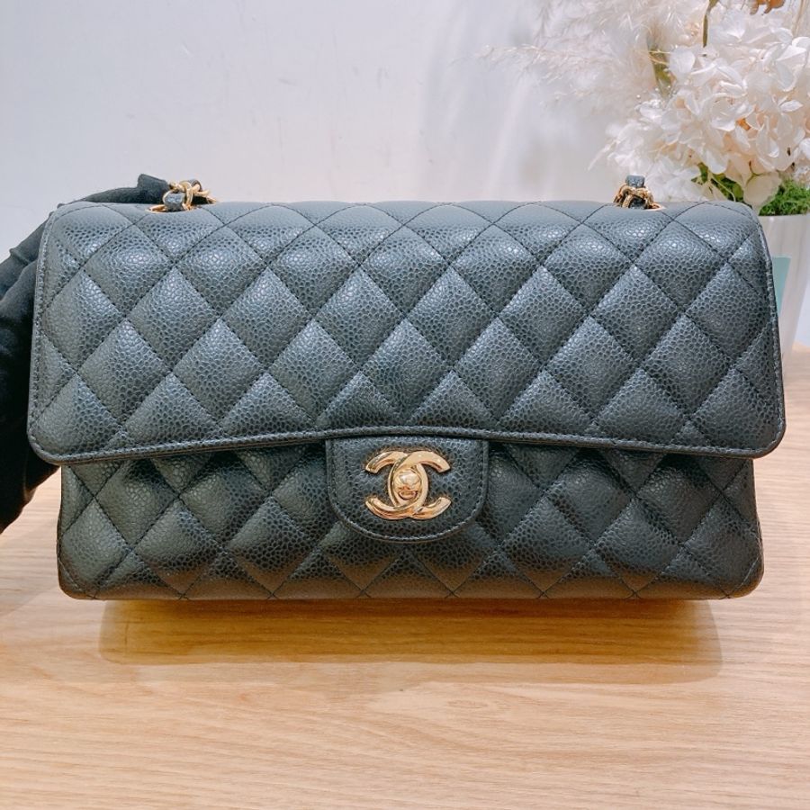 Chanel Classic Flap Bag 25cm TW3764 香奈兒 經典翻蓋25厘米單邊包 荔枝皮黑色金扣-5