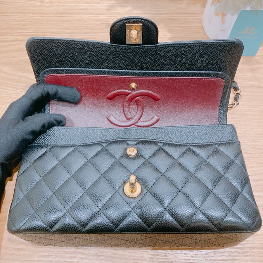 Chanel Classic Flap Bag 25cm TW3764 香奈兒 經典翻蓋25厘米單邊包 荔枝皮黑色金扣-15