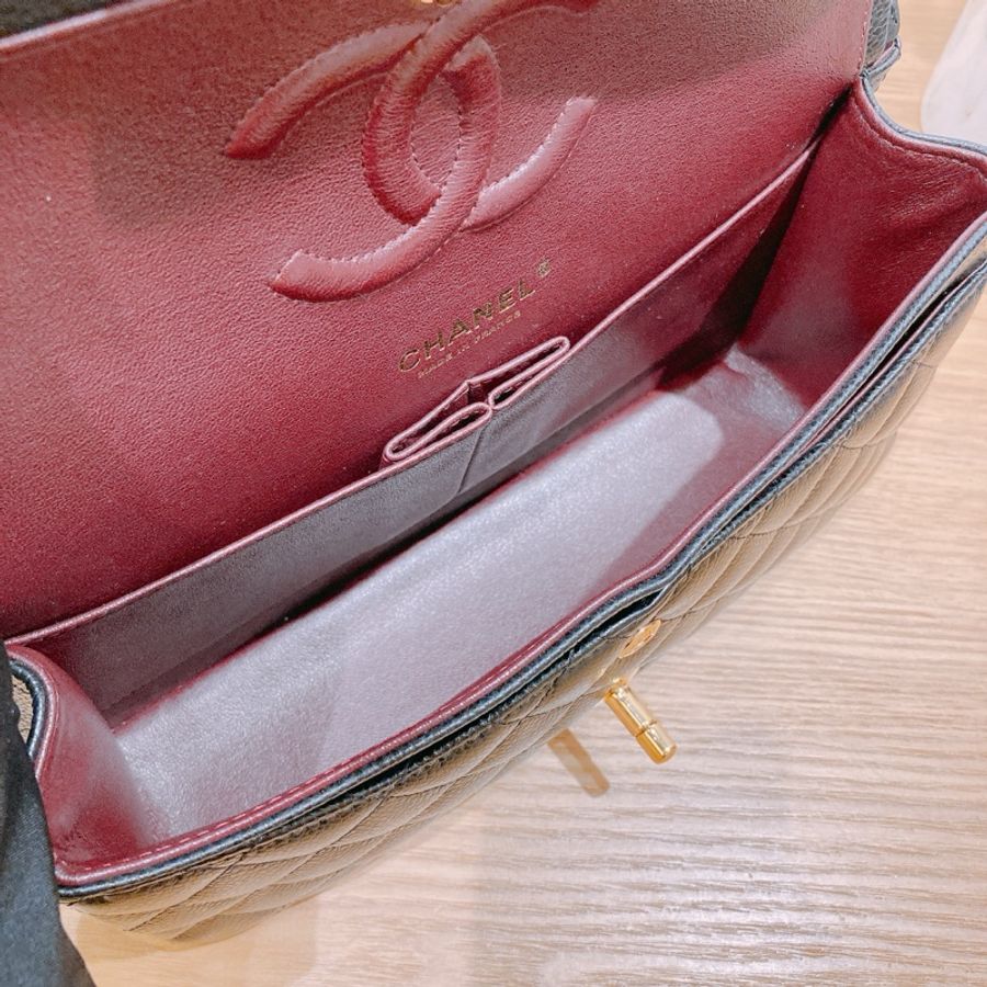 Chanel Classic Flap Bag 25cm TW3764 香奈兒 經典翻蓋25厘米單邊包 荔枝皮黑色金扣-16