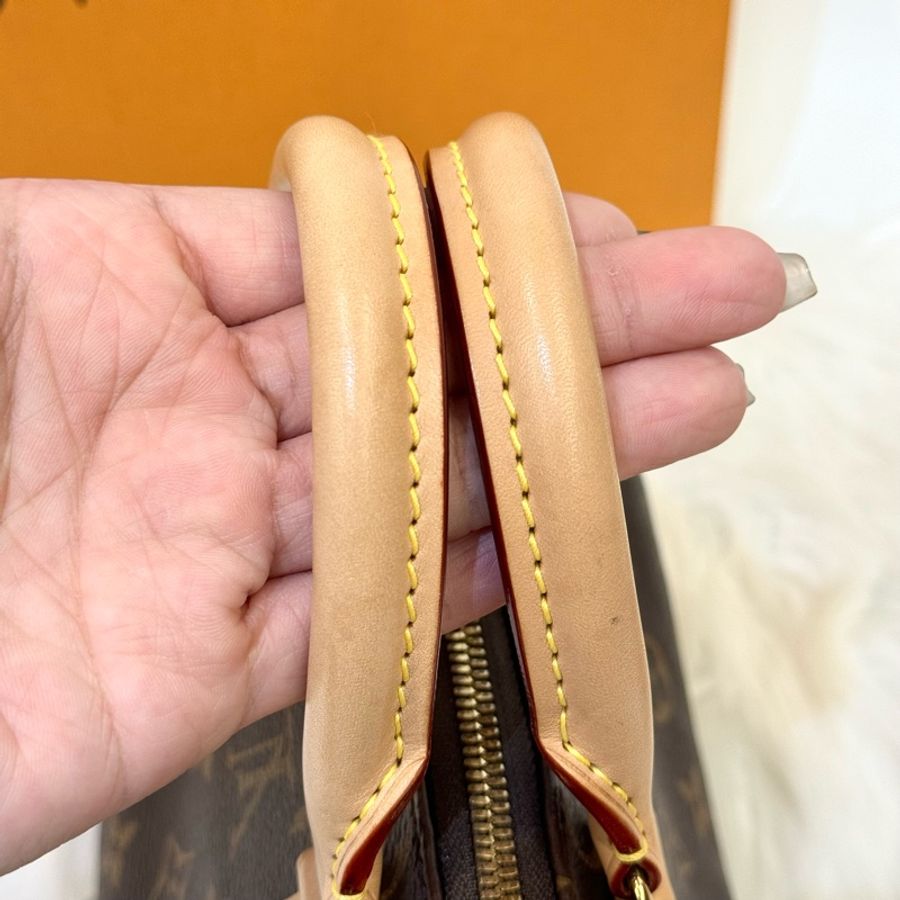 LV 老花speedy20 刺繡寬背帶 斜背包-8