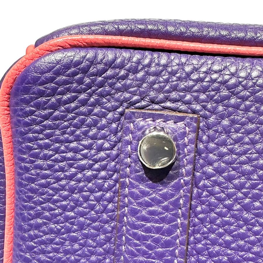 【美收精品】HERMES 紫粉雙色 Togo皮革 Birkin 35 柏金包 Q刻 銀扣 1-26-8