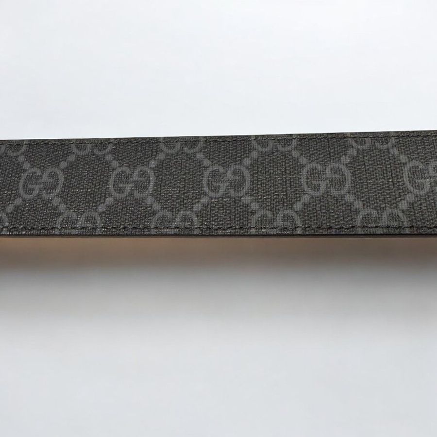 GUCCI .Marmont復古銀扣黑色雙面腰帶-3