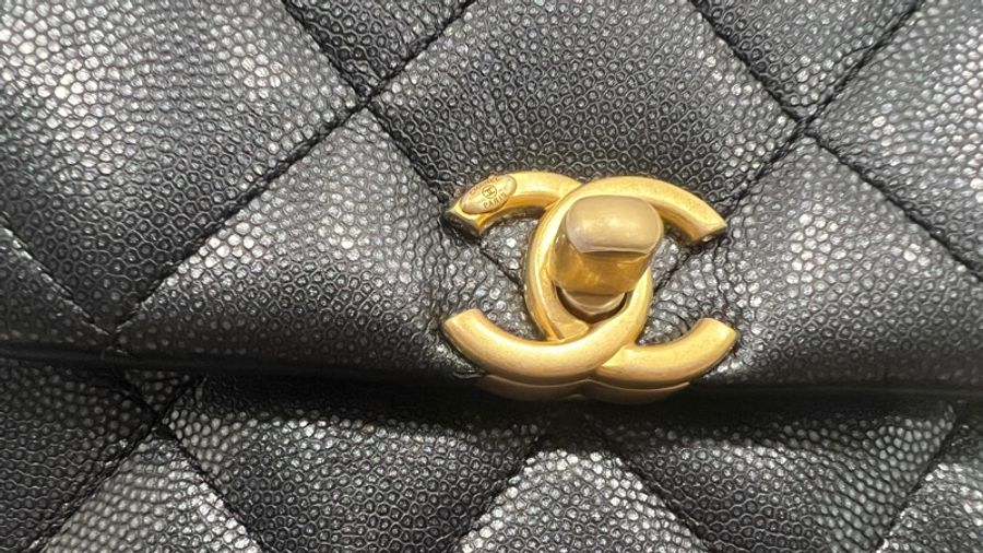 Chanel 22p荔枝牛皮方胖 square mini-2