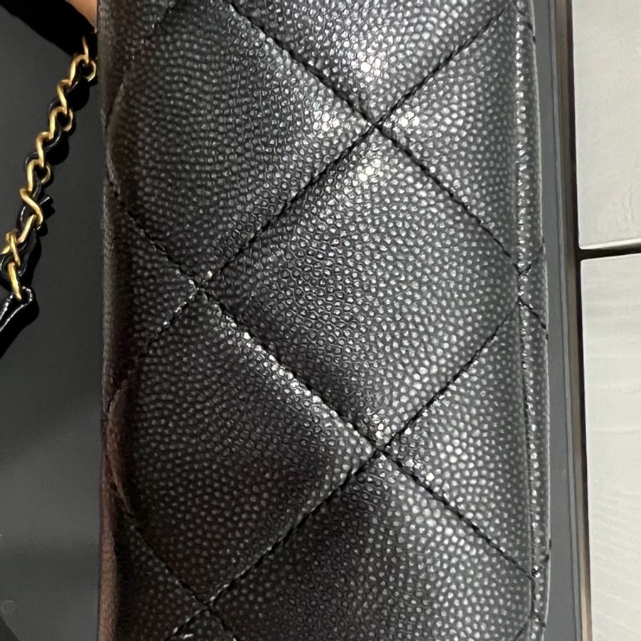 Chanel 22p荔枝牛皮方胖 square mini-3