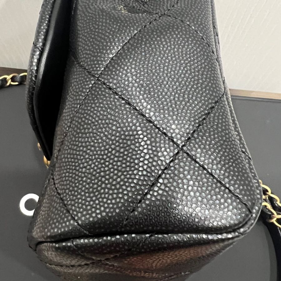 Chanel 22p荔枝牛皮方胖 square mini-5